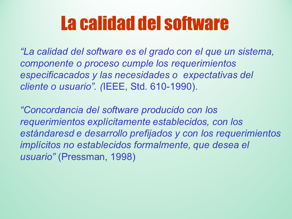 calidad software