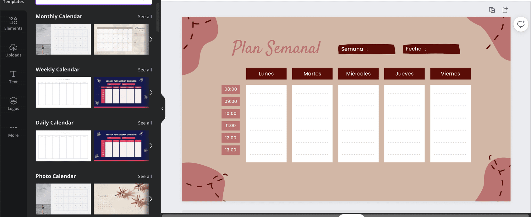 crear horario