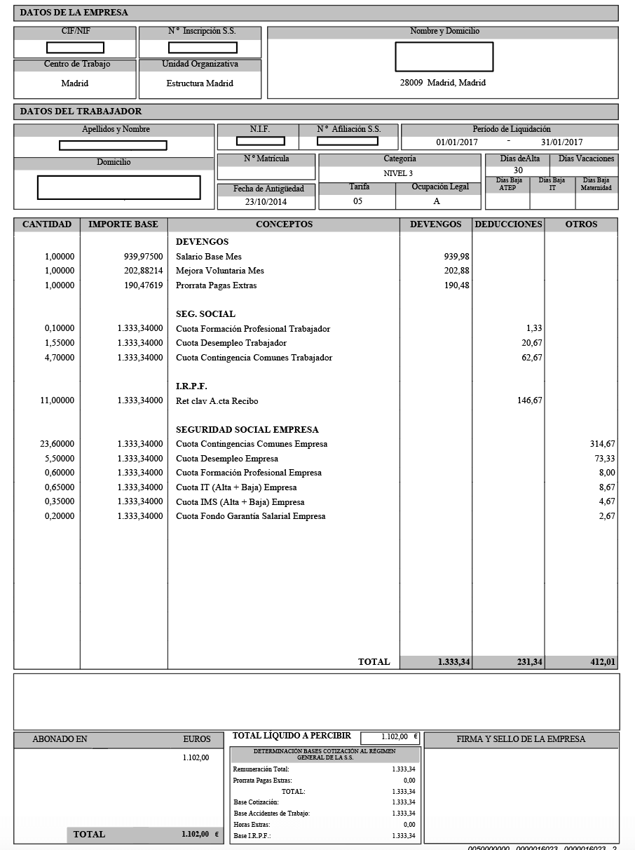 nomina empleados